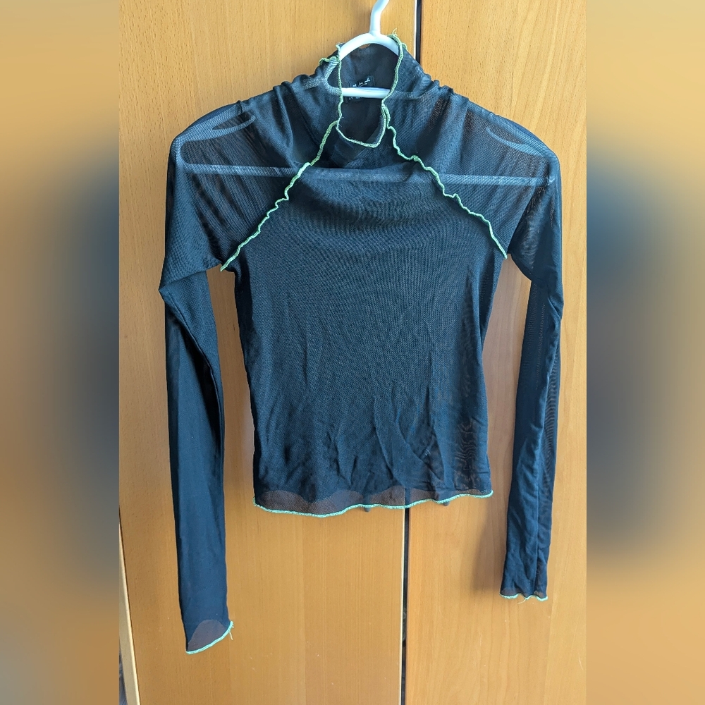 Urban Outfitters Black Sheer Top Size M